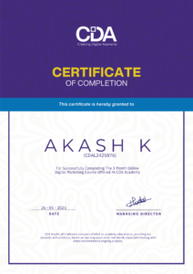 CDA Certified digital marketer